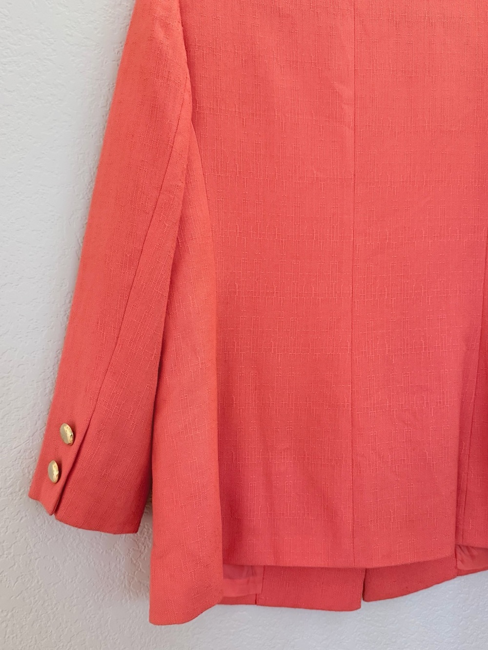 Vintage Kasper for A.S.L. Coral Blazer Double Breasted Gold Buttons Size 10 - Picture 6 of 7